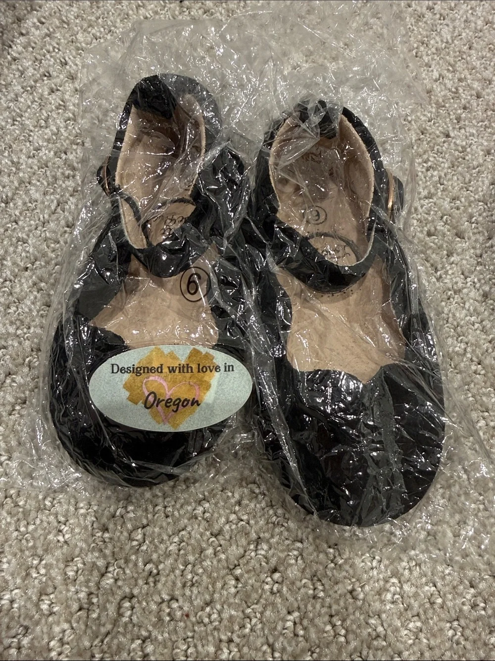 Toddler Size 6 Black Mary Jane Dress Shoes with Ankle Strap by Little Love Bug